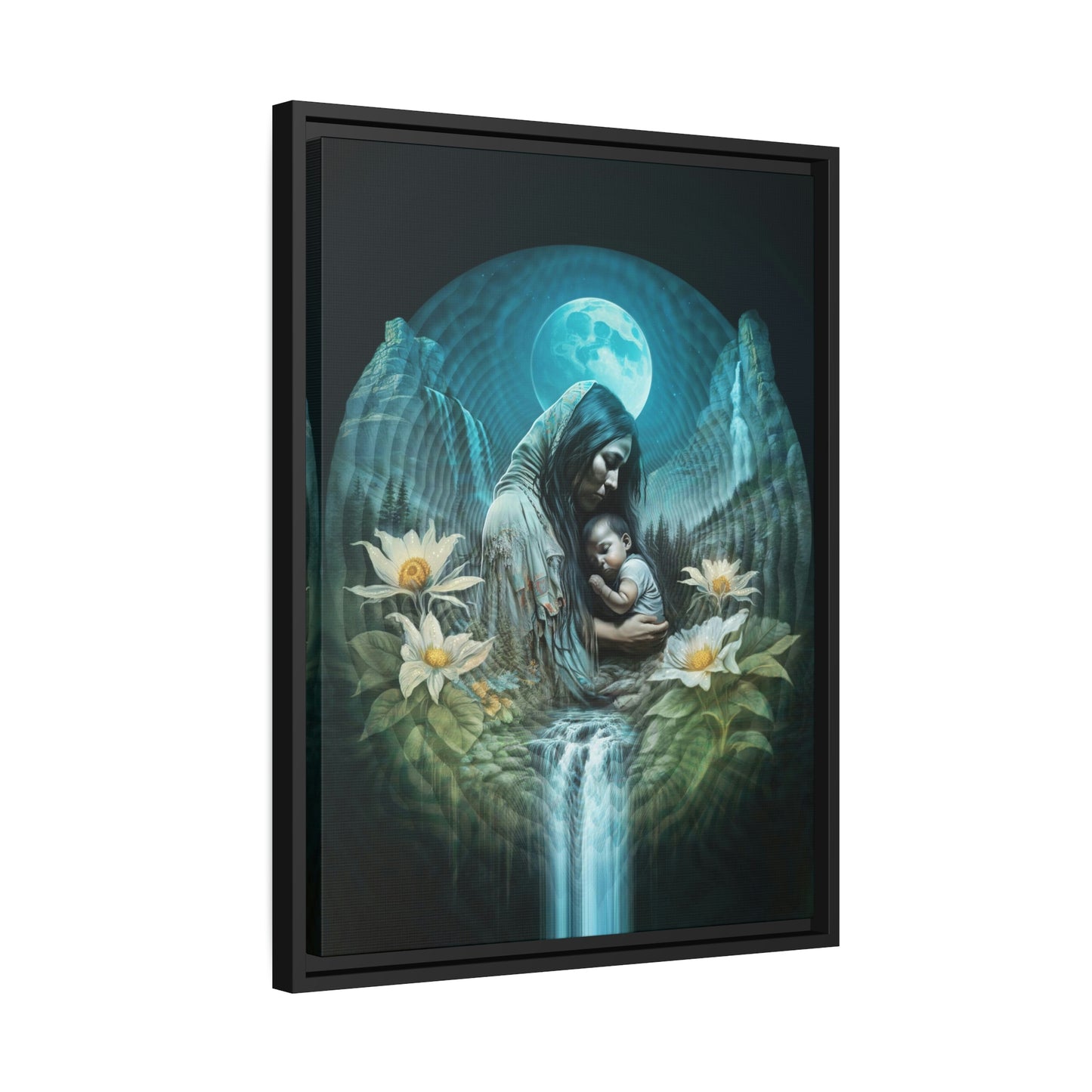 "NATURE NURTURE" Matte Canvas, Black Frame