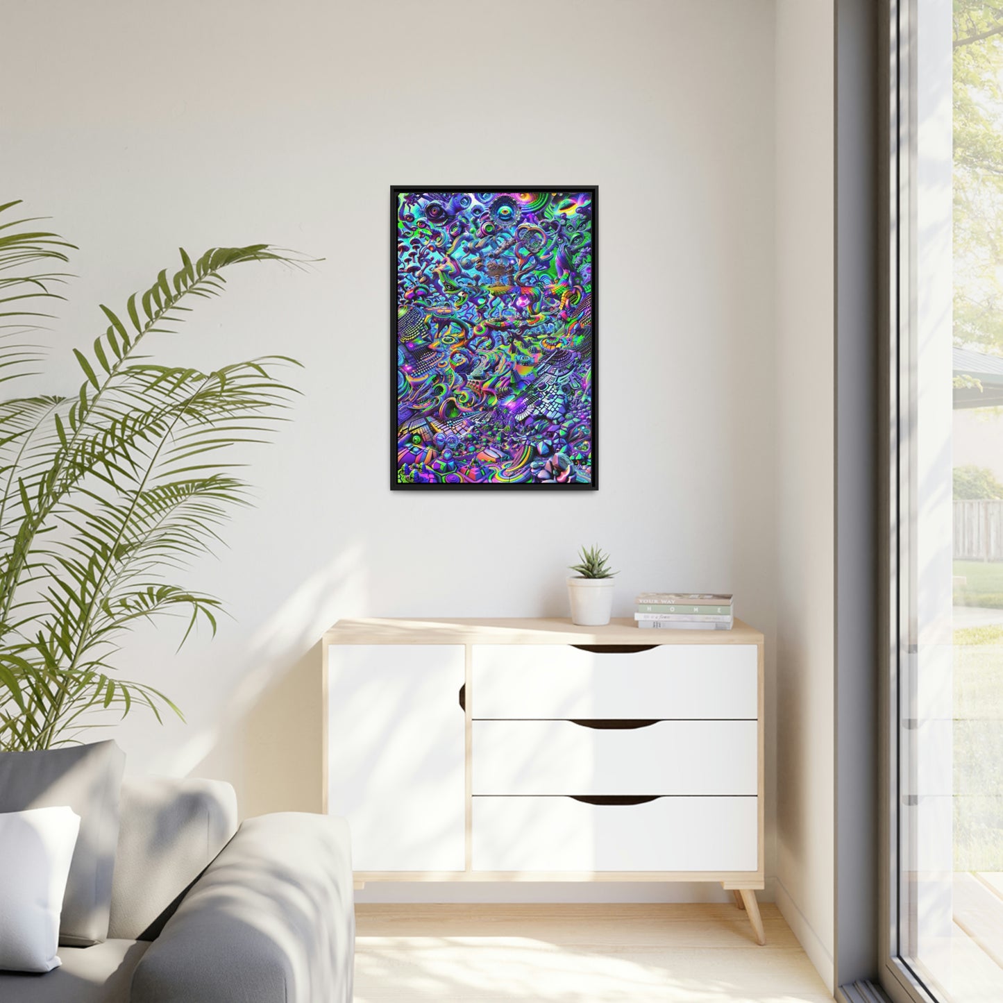 "PSYCHEDELIC WONDERLAND 2.0" Matte Canvas, Black Frame