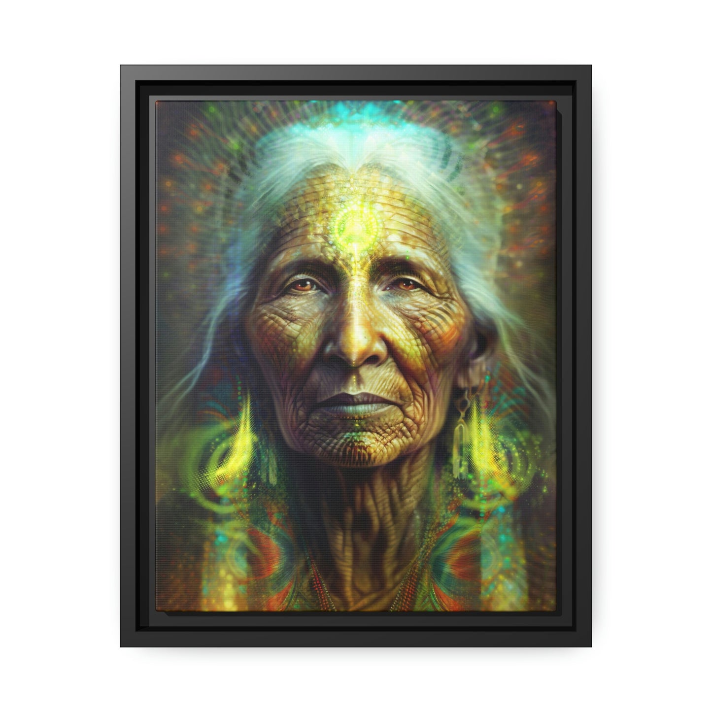 "SACRED WISDOM" Matte Canvas, Black Frame