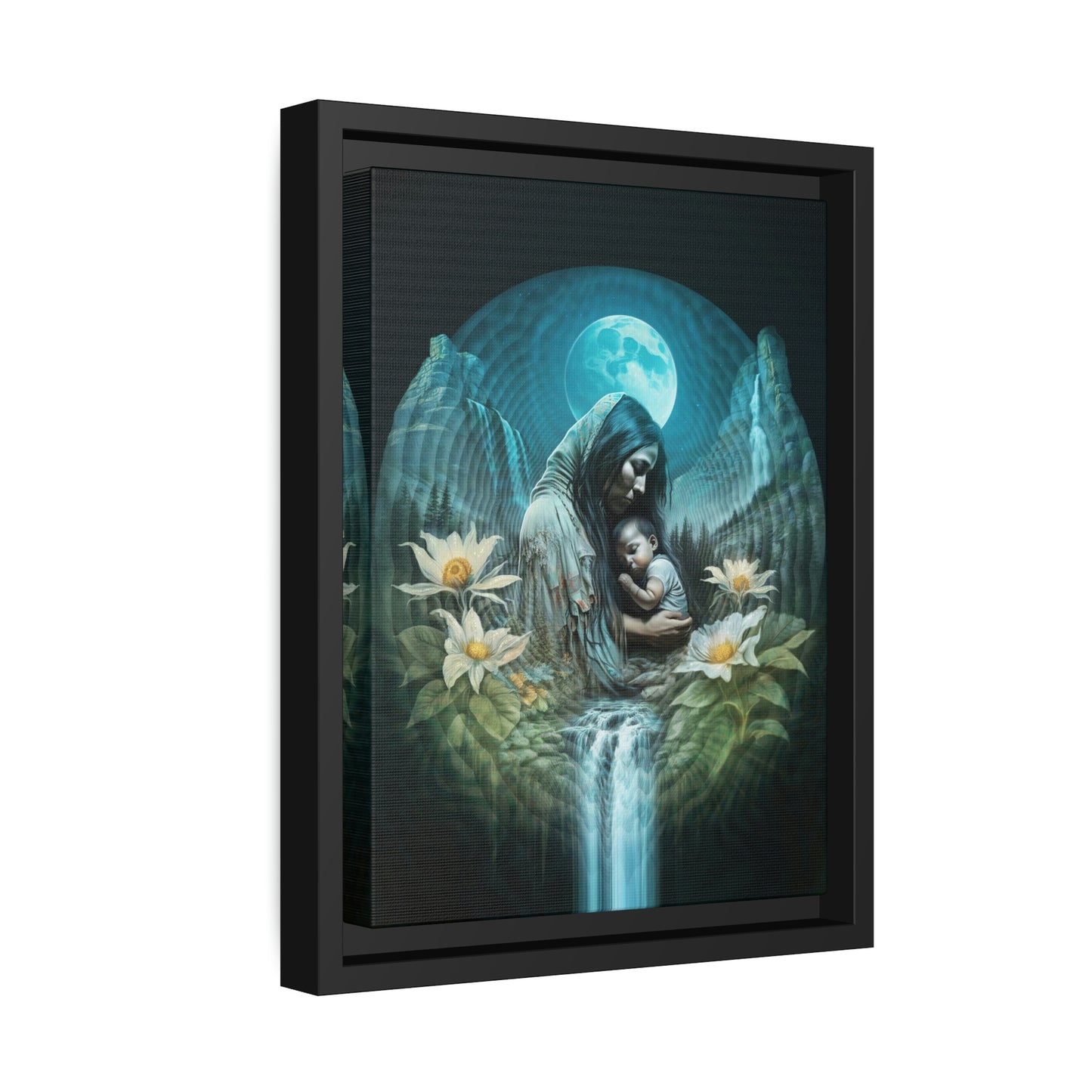 "NATURE NURTURE" Matte Canvas, Black Frame