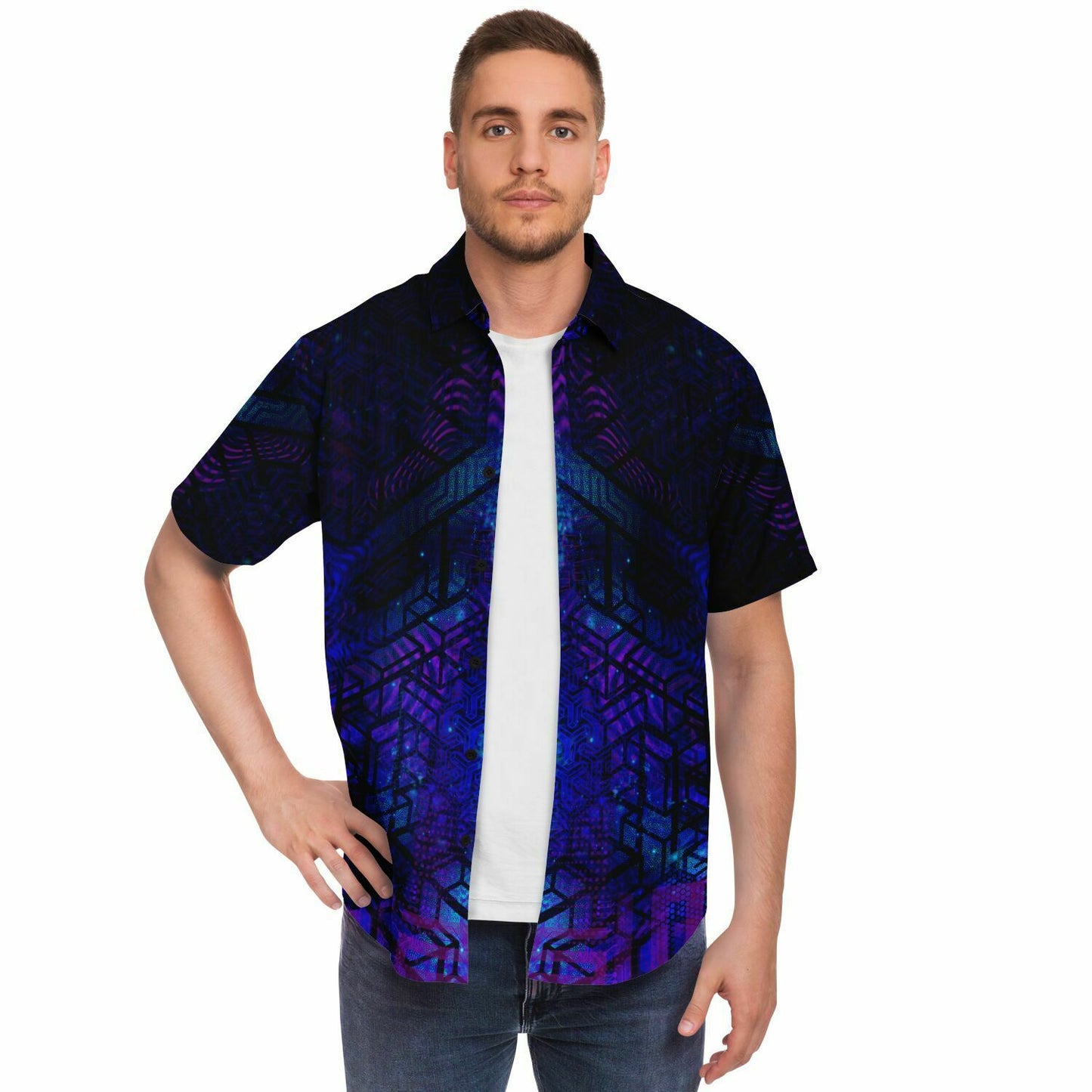 PSYHIRT - Short Sleeve Button Down Shirt - AOP