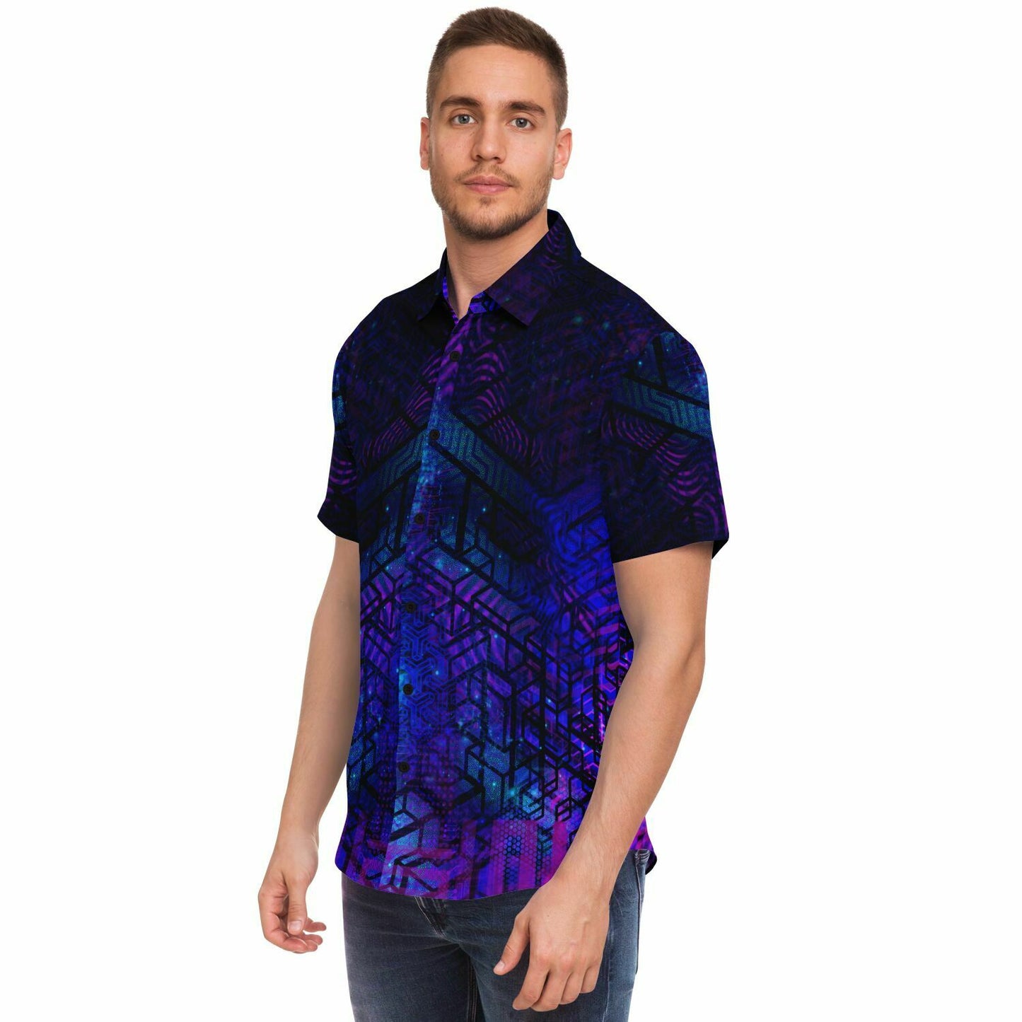 PSYHIRT - Short Sleeve Button Down Shirt - AOP