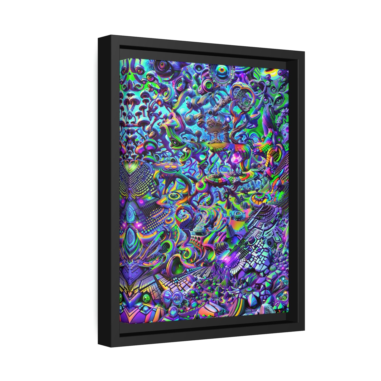 "PSYCHEDELIC WONDERLAND 2.0" Matte Canvas, Black Frame