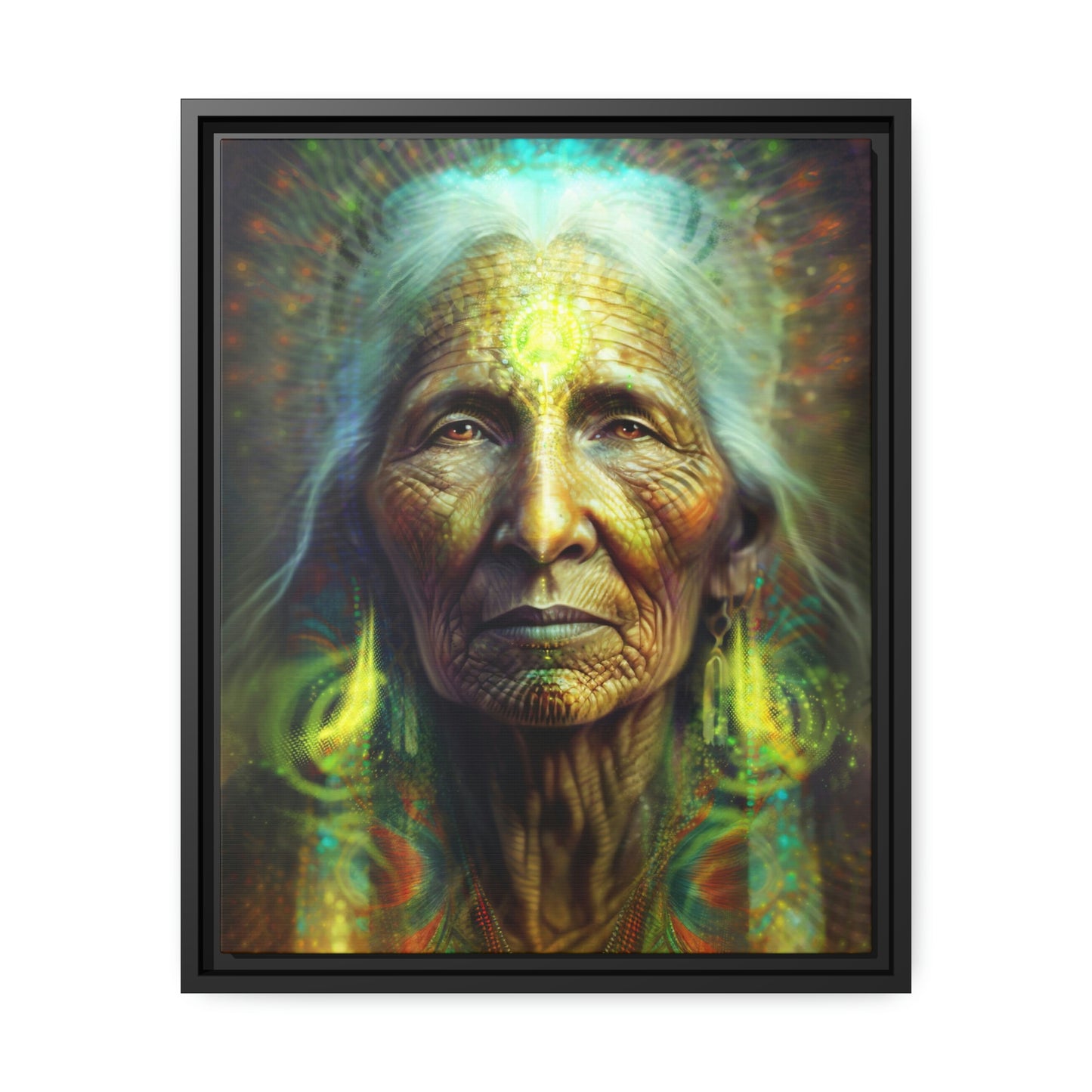 "SACRED WISDOM" Matte Canvas, Black Frame