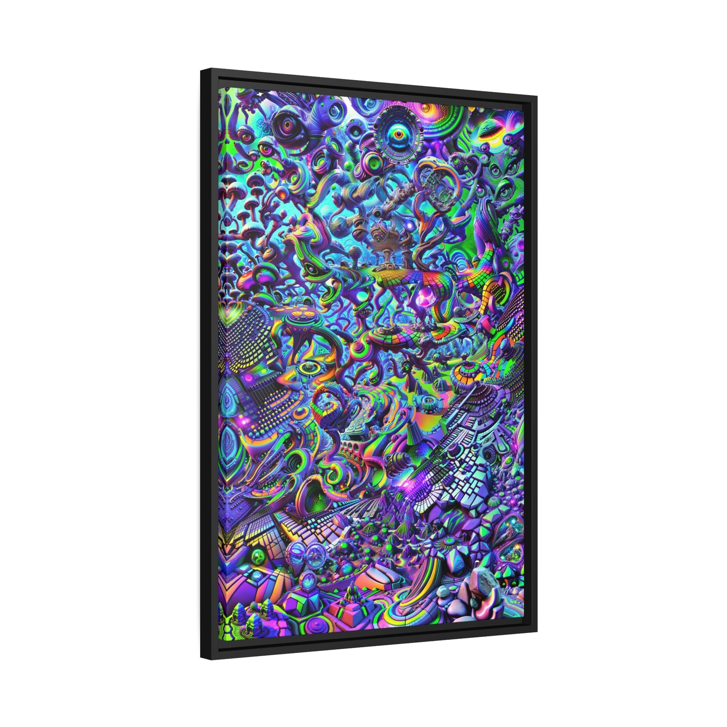 "PSYCHEDELIC WONDERLAND 2.0" Matte Canvas, Black Frame