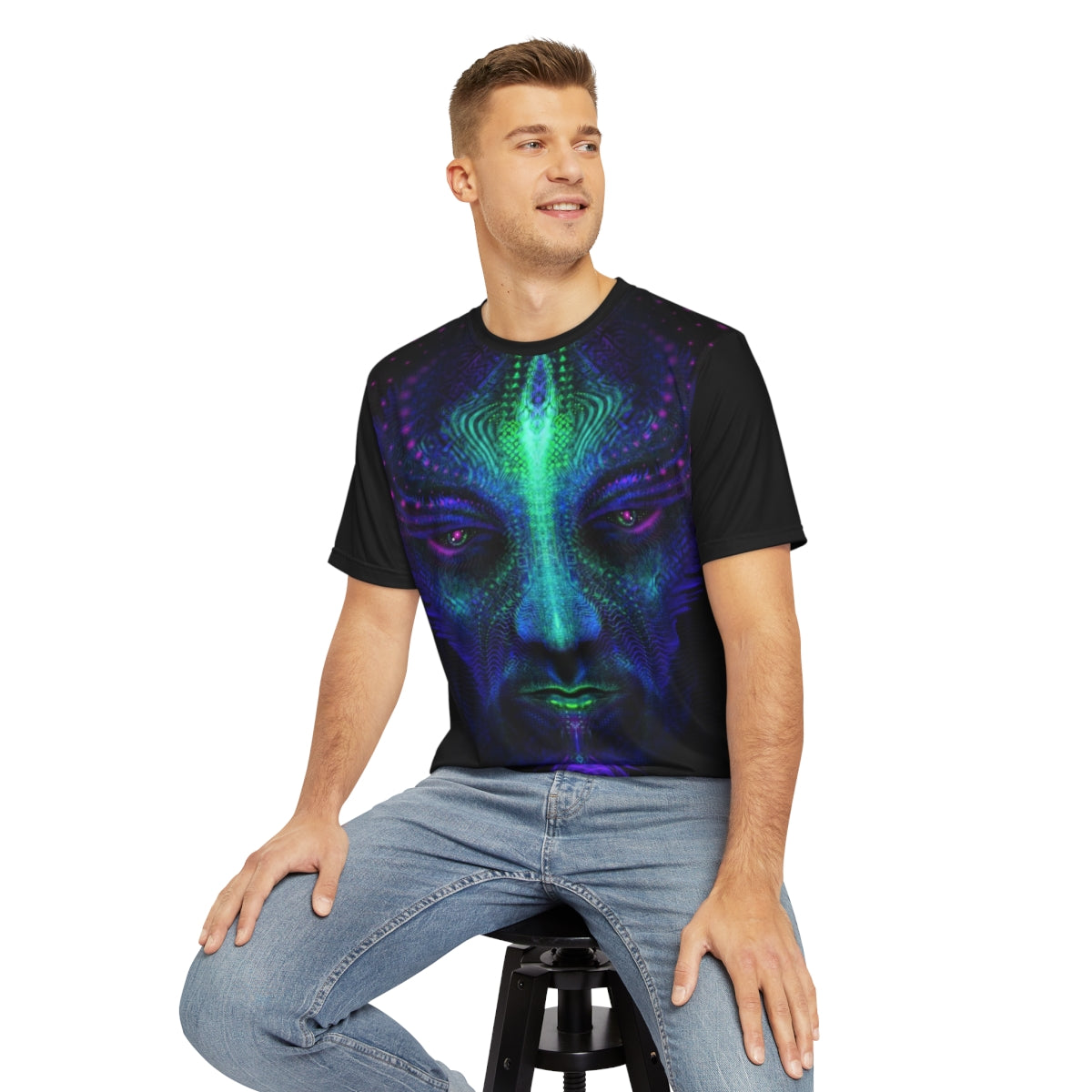 "DIGITAL SHAMAN" Men's Polyester Tee (AOP)