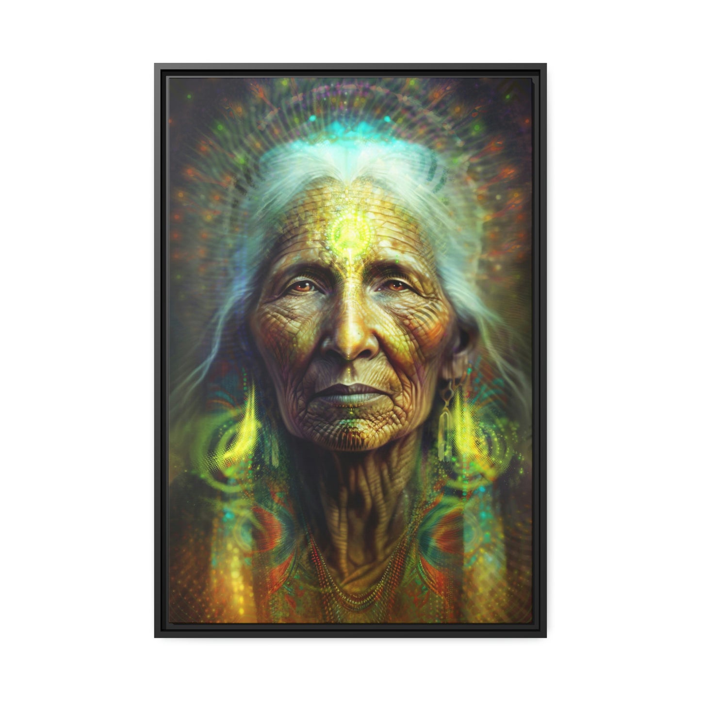 "SACRED WISDOM" Matte Canvas, Black Frame