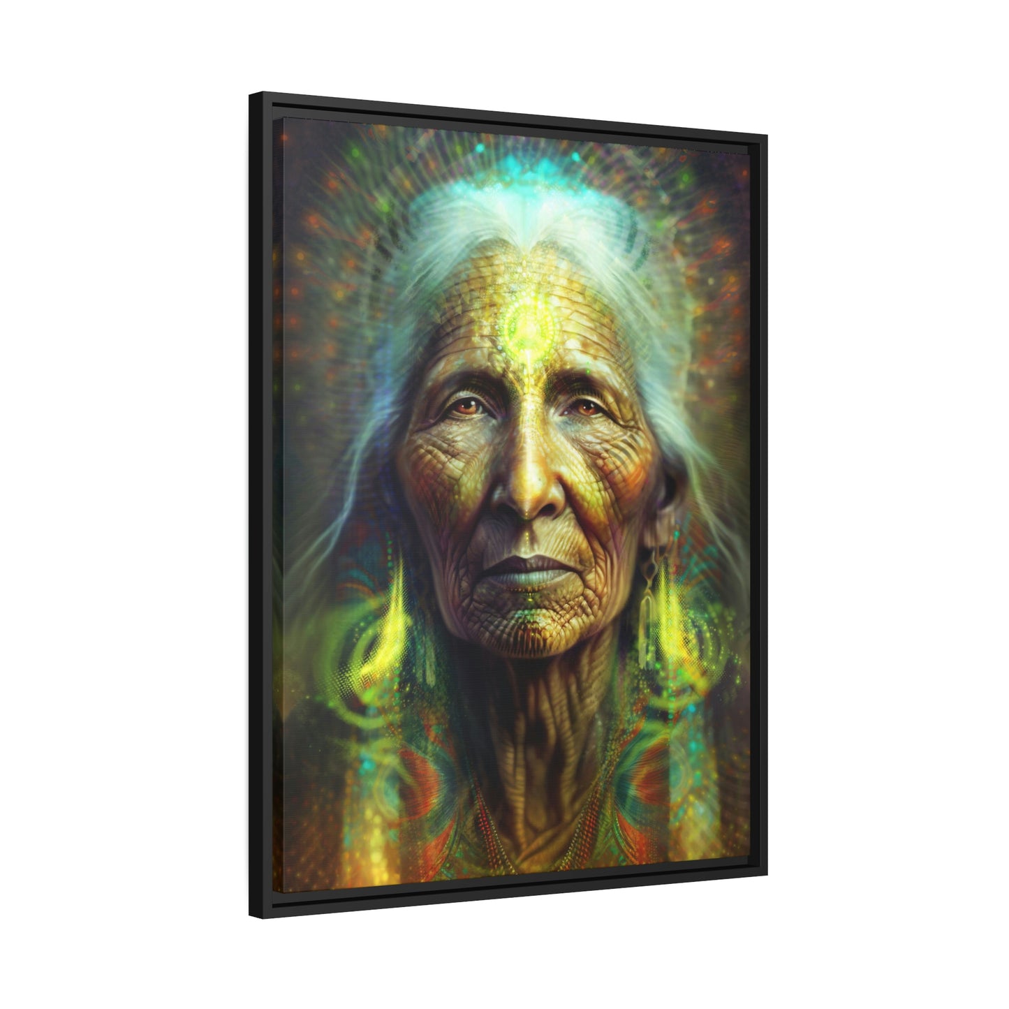 "SACRED WISDOM" Matte Canvas, Black Frame