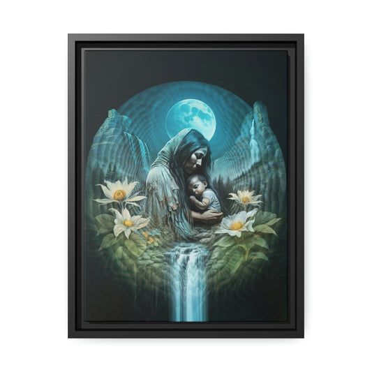 "NATURE NURTURE" Matte Canvas, Black Frame