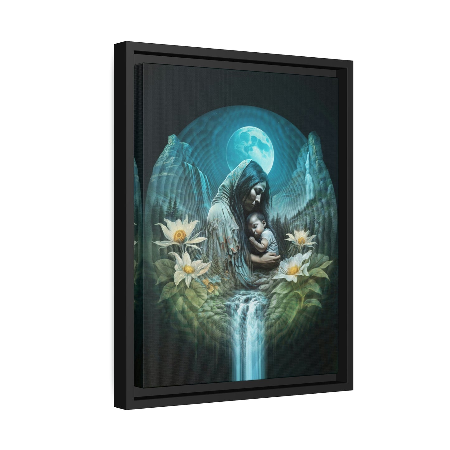 "NATURE NURTURE" Matte Canvas, Black Frame