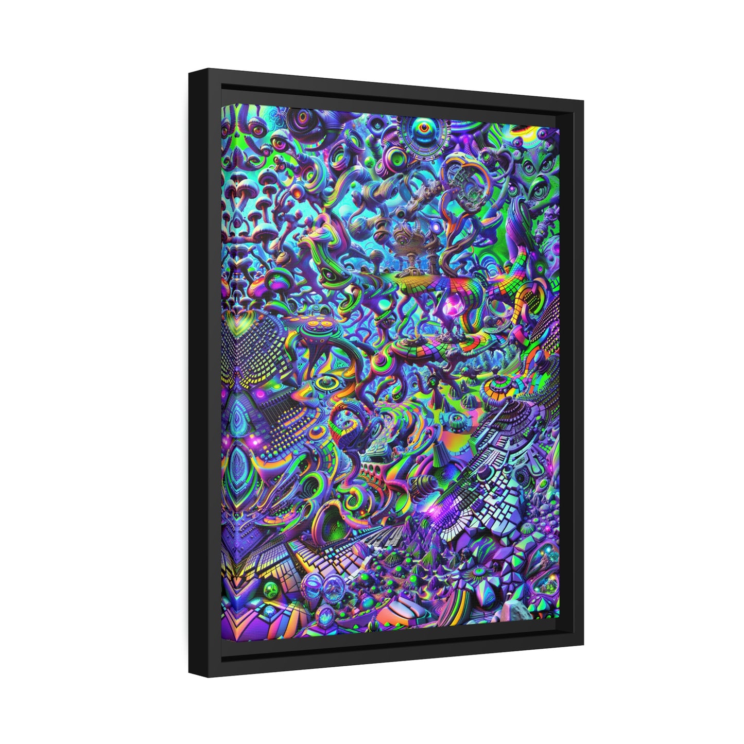 "PSYCHEDELIC WONDERLAND 2.0" Matte Canvas, Black Frame