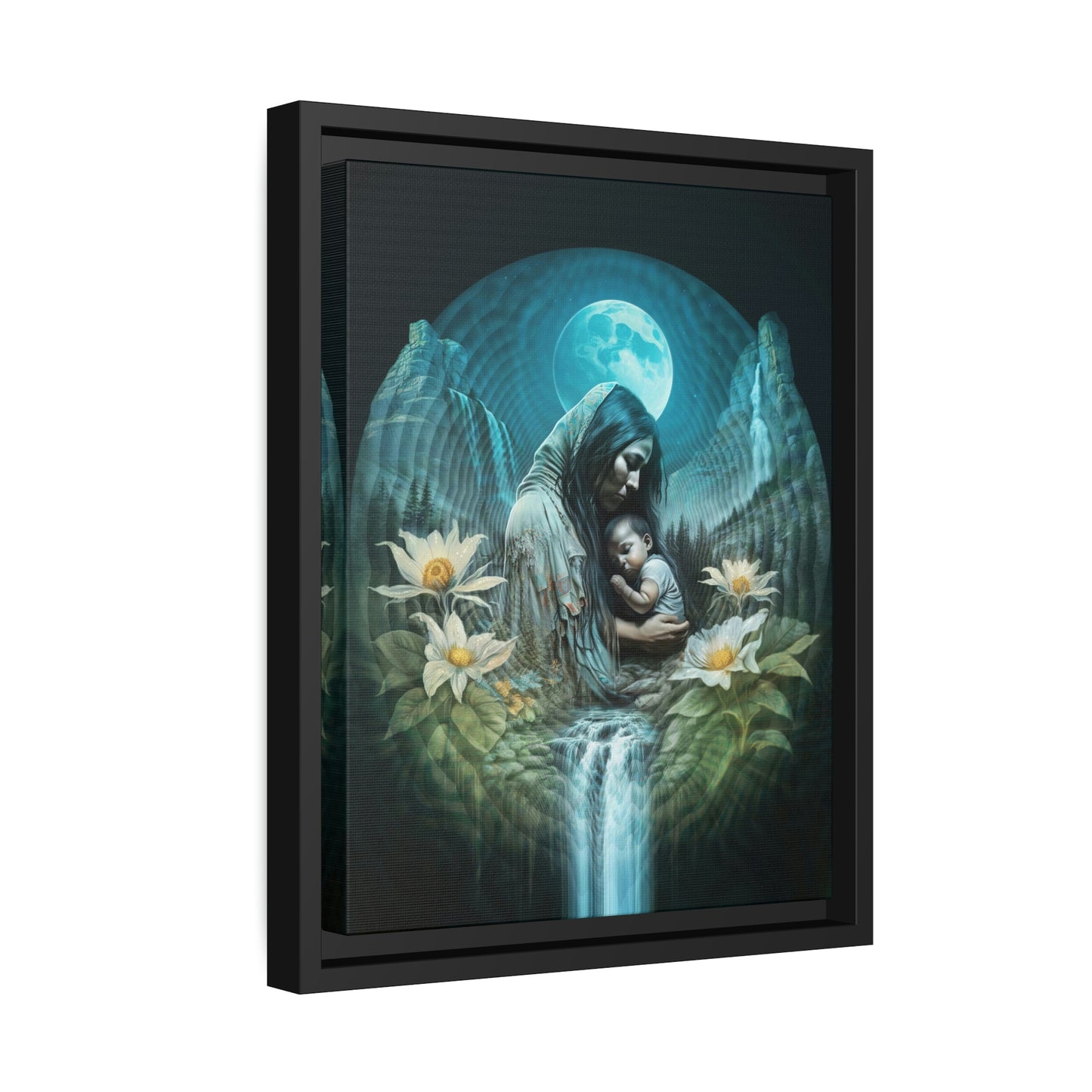 "NATURE NURTURE" Matte Canvas, Black Frame