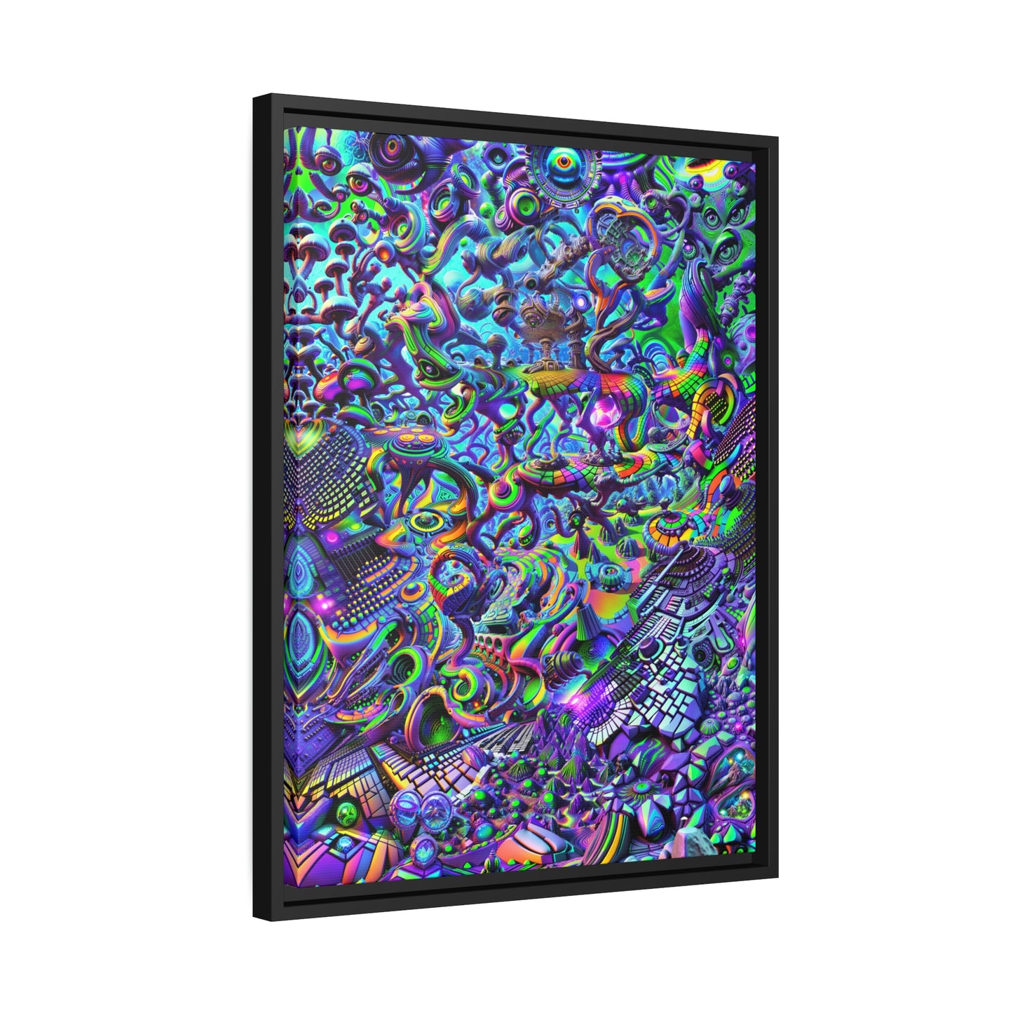 "PSYCHEDELIC WONDERLAND 2.0" Matte Canvas, Black Frame