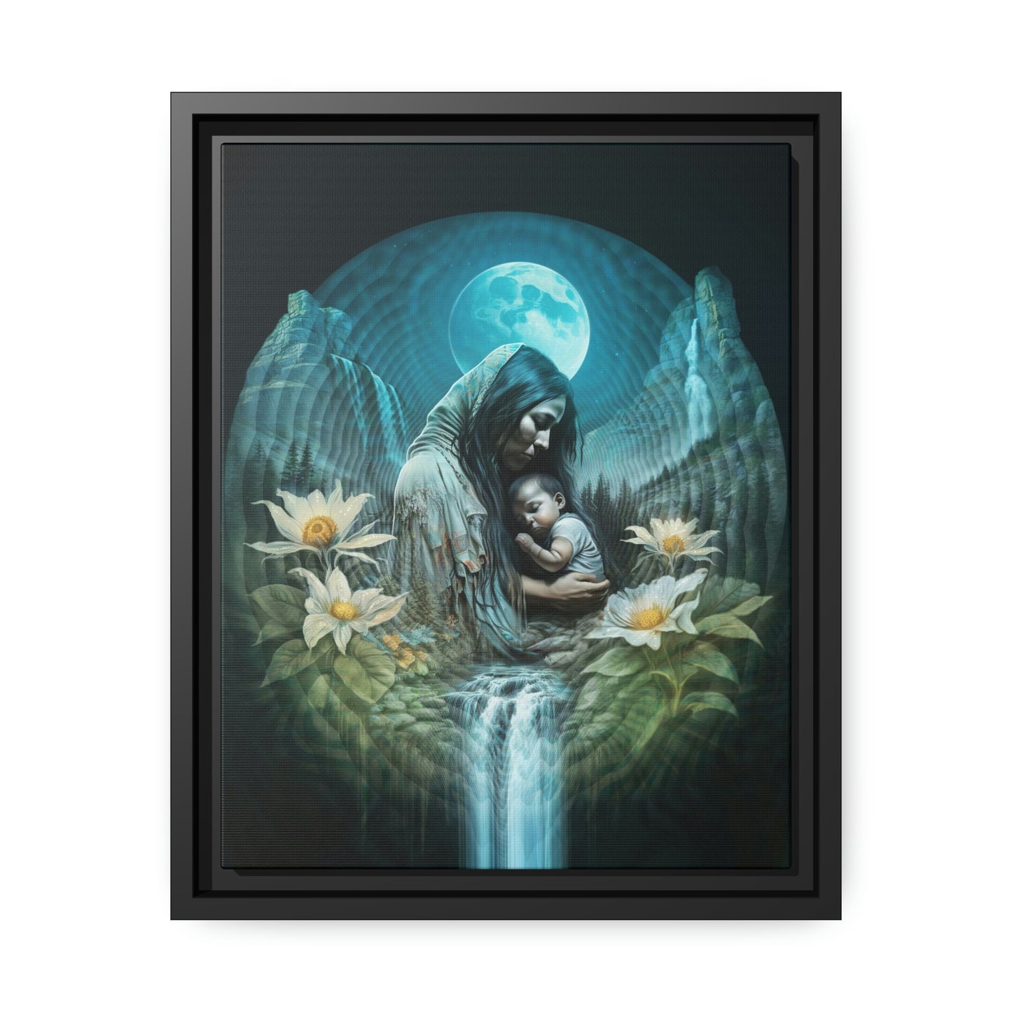 "NATURE NURTURE" Matte Canvas, Black Frame