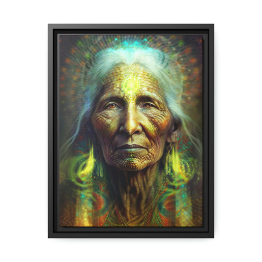 "SACRED WISDOM" Matte Canvas, Black Frame