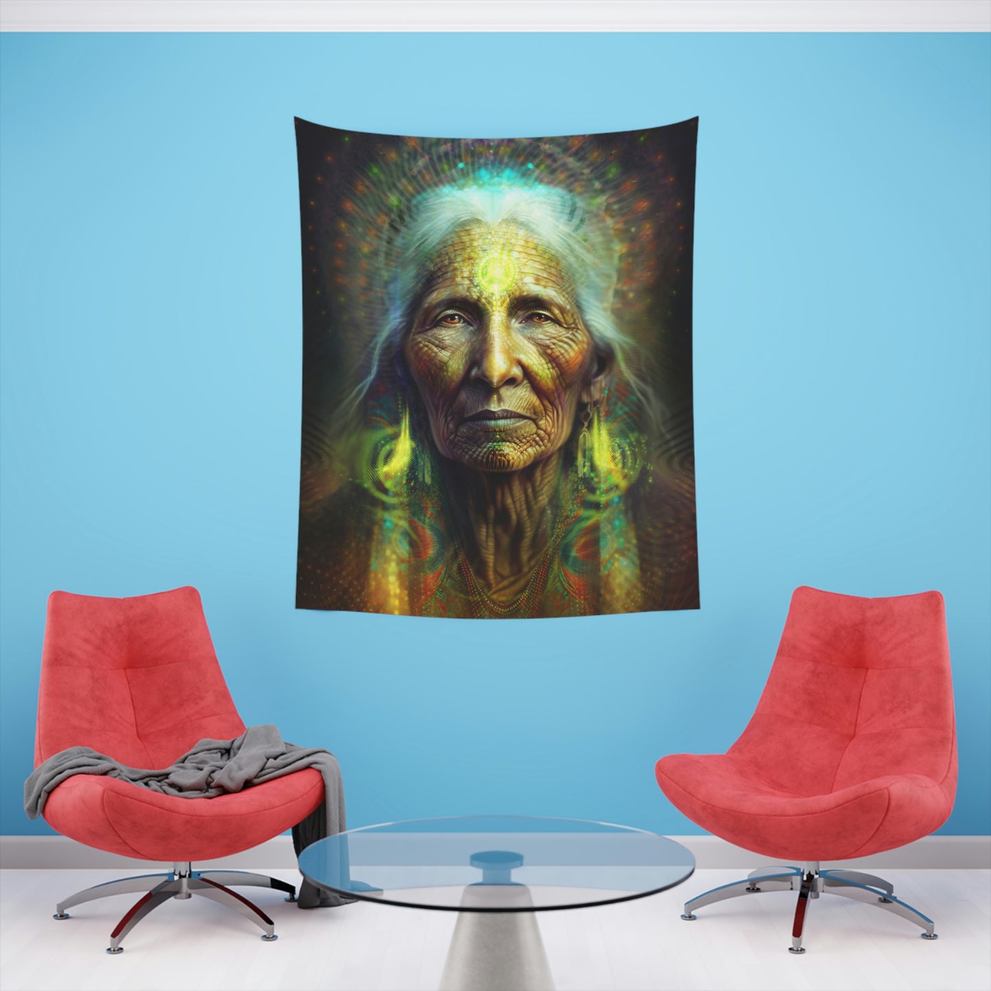 "SACRED WISDOM" Printed Wall Tapestry