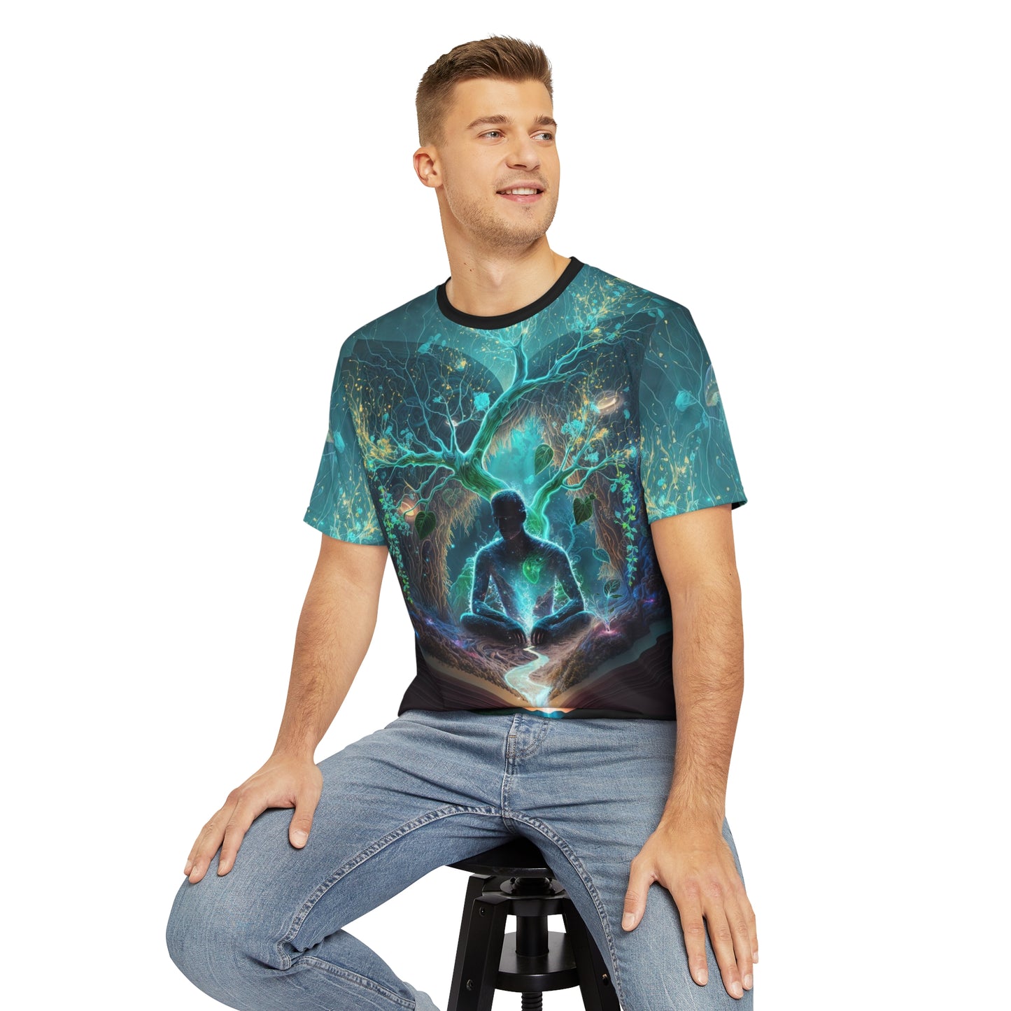 "LIFE" Men's Polyester Tee (AOP)