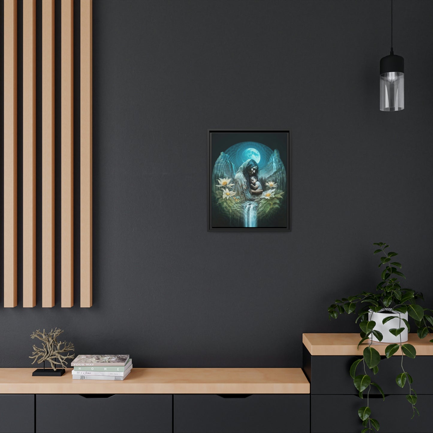 "NATURE NURTURE" Matte Canvas, Black Frame