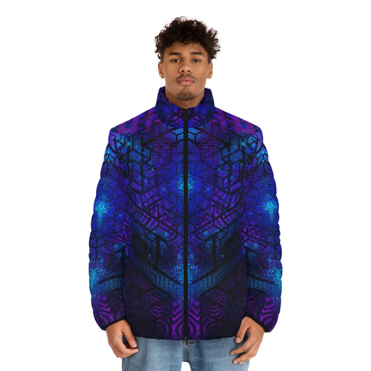 Geo - Men's Puffer Jacket (AOP)