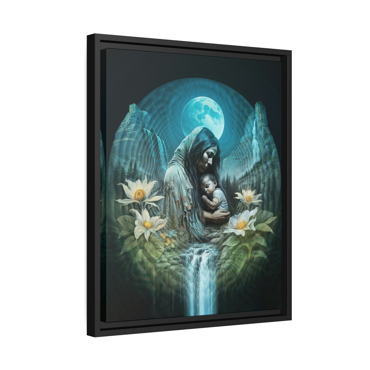 "NATURE NURTURE" Matte Canvas, Black Frame