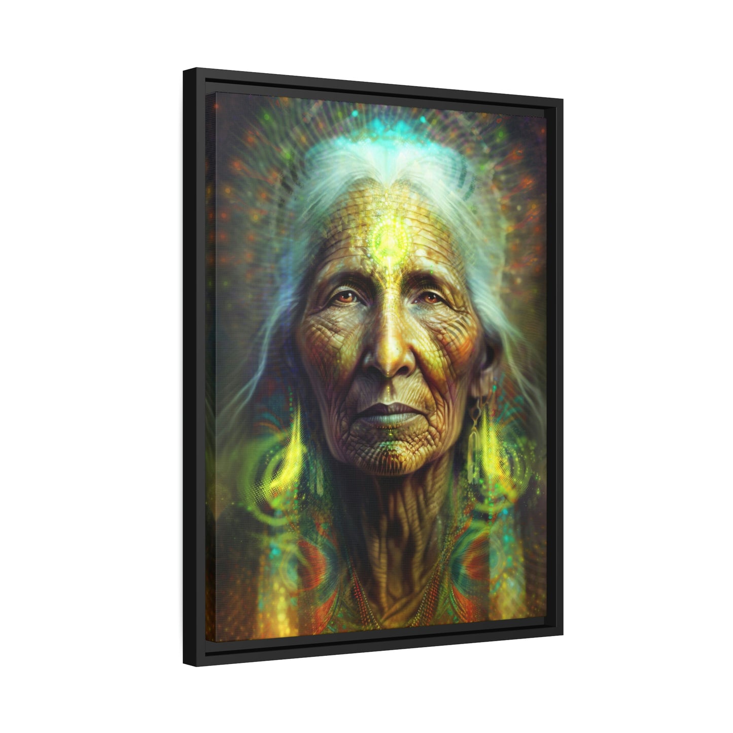 "SACRED WISDOM" Matte Canvas, Black Frame