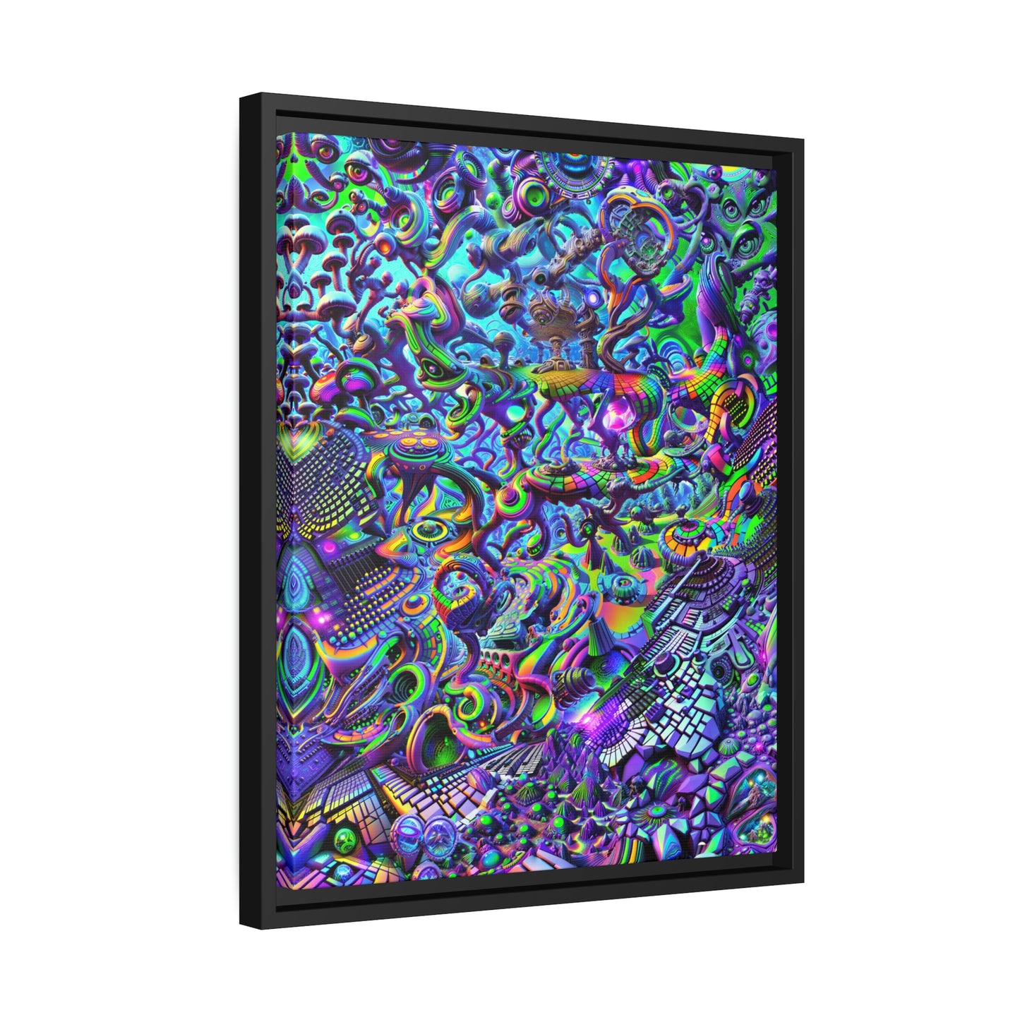 "PSYCHEDELIC WONDERLAND 2.0" Matte Canvas, Black Frame