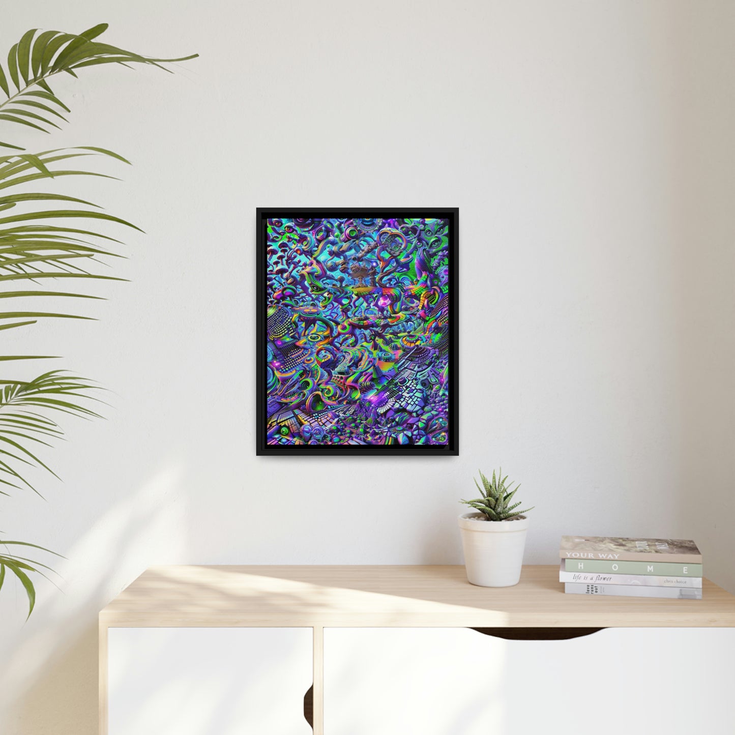 "PSYCHEDELIC WONDERLAND 2.0" Matte Canvas, Black Frame