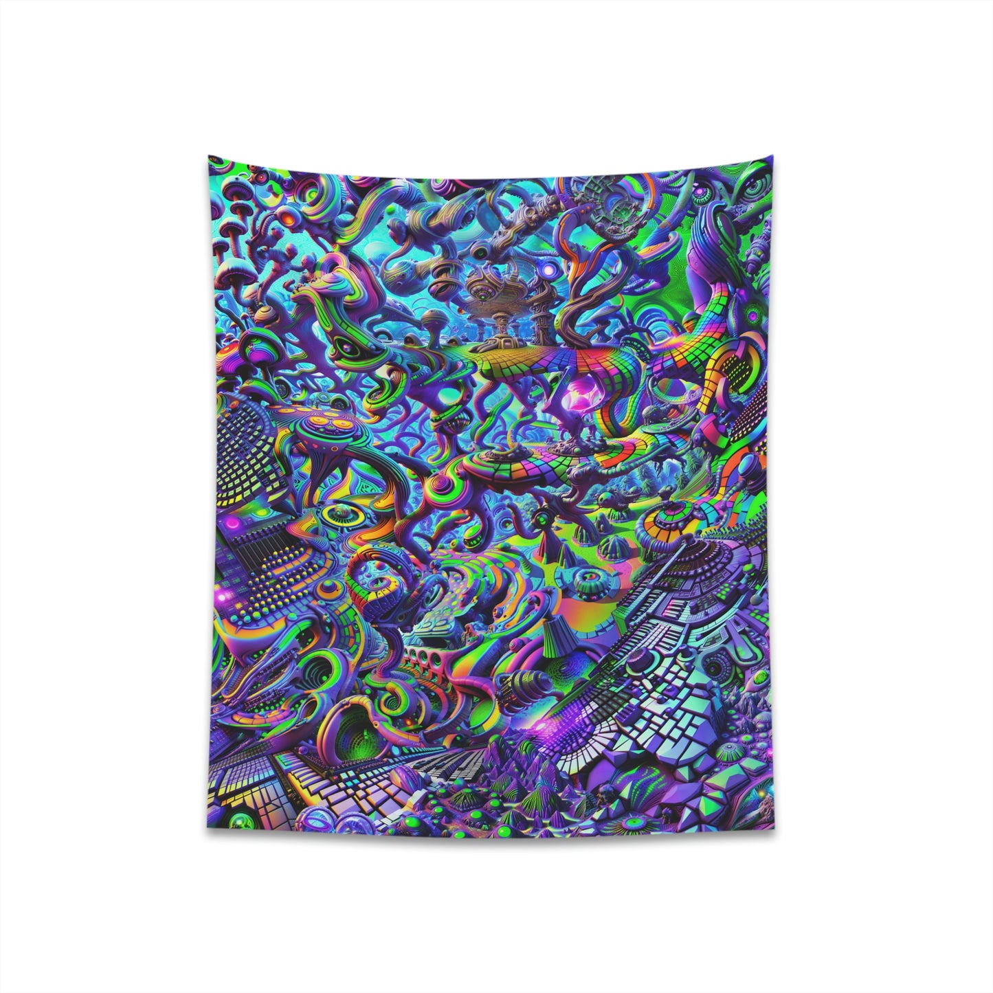 "PSYCHEDELIC WONDERLAND 2.0" Printed Wall Tapestry