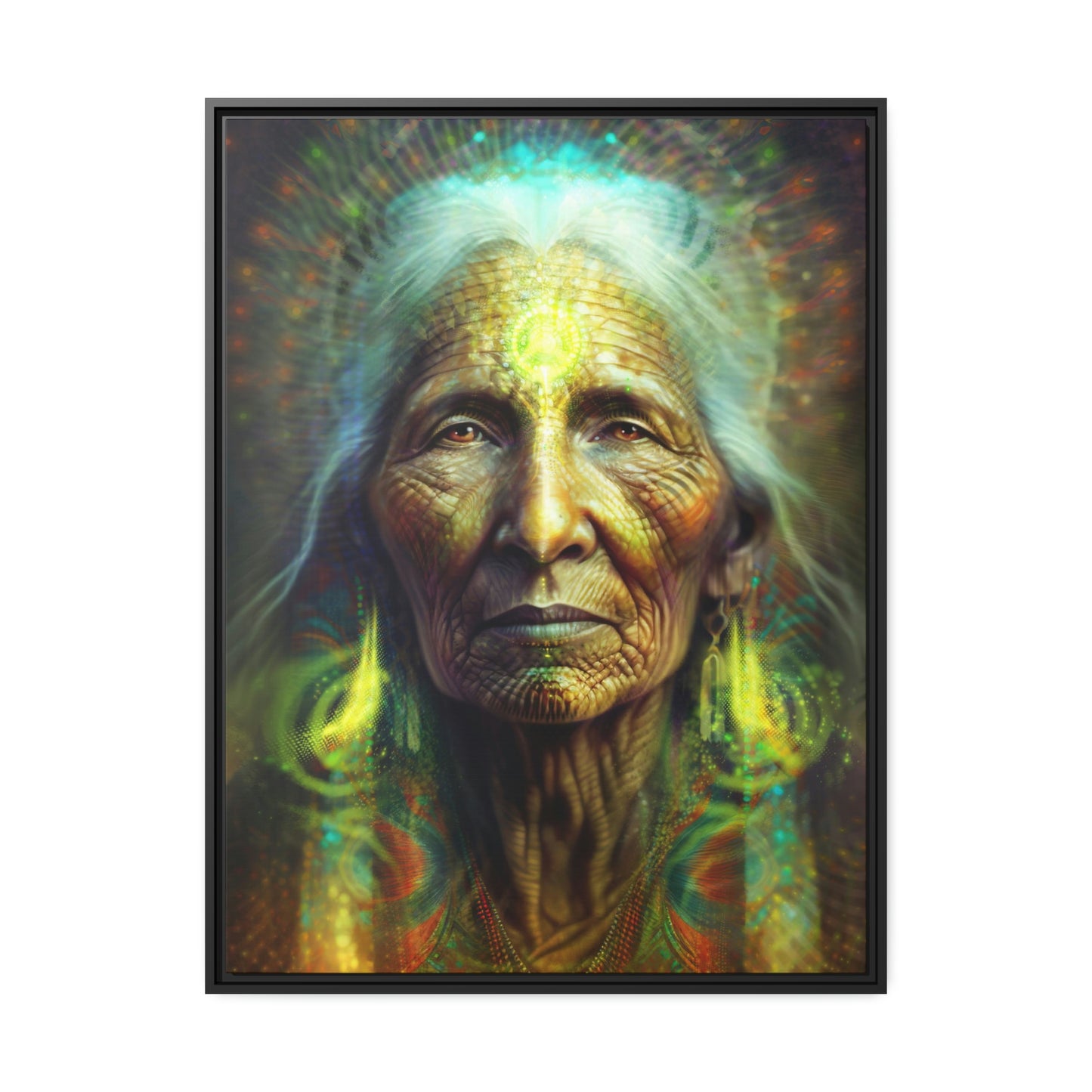 "SACRED WISDOM" Matte Canvas, Black Frame