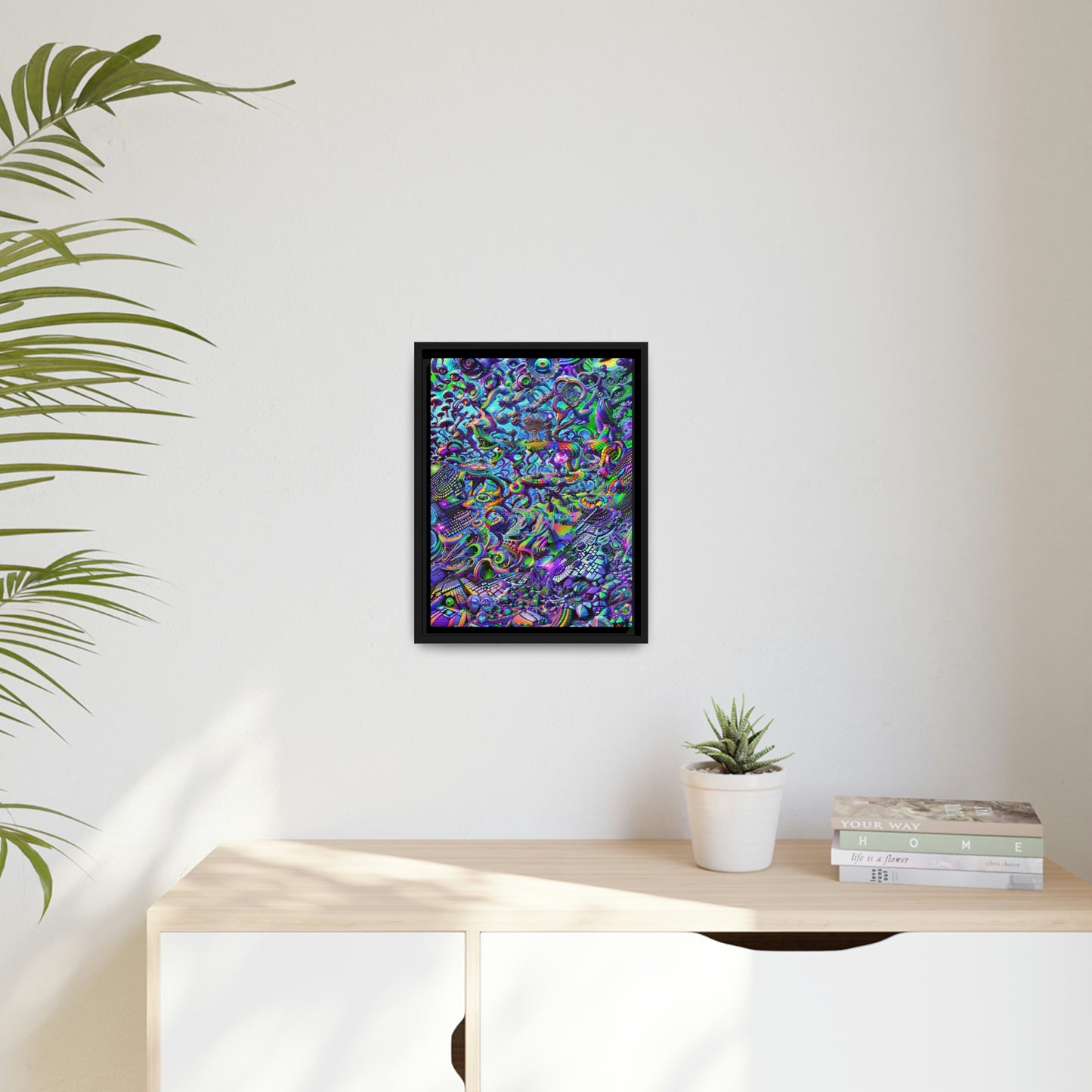 "PSYCHEDELIC WONDERLAND 2.0" Matte Canvas, Black Frame