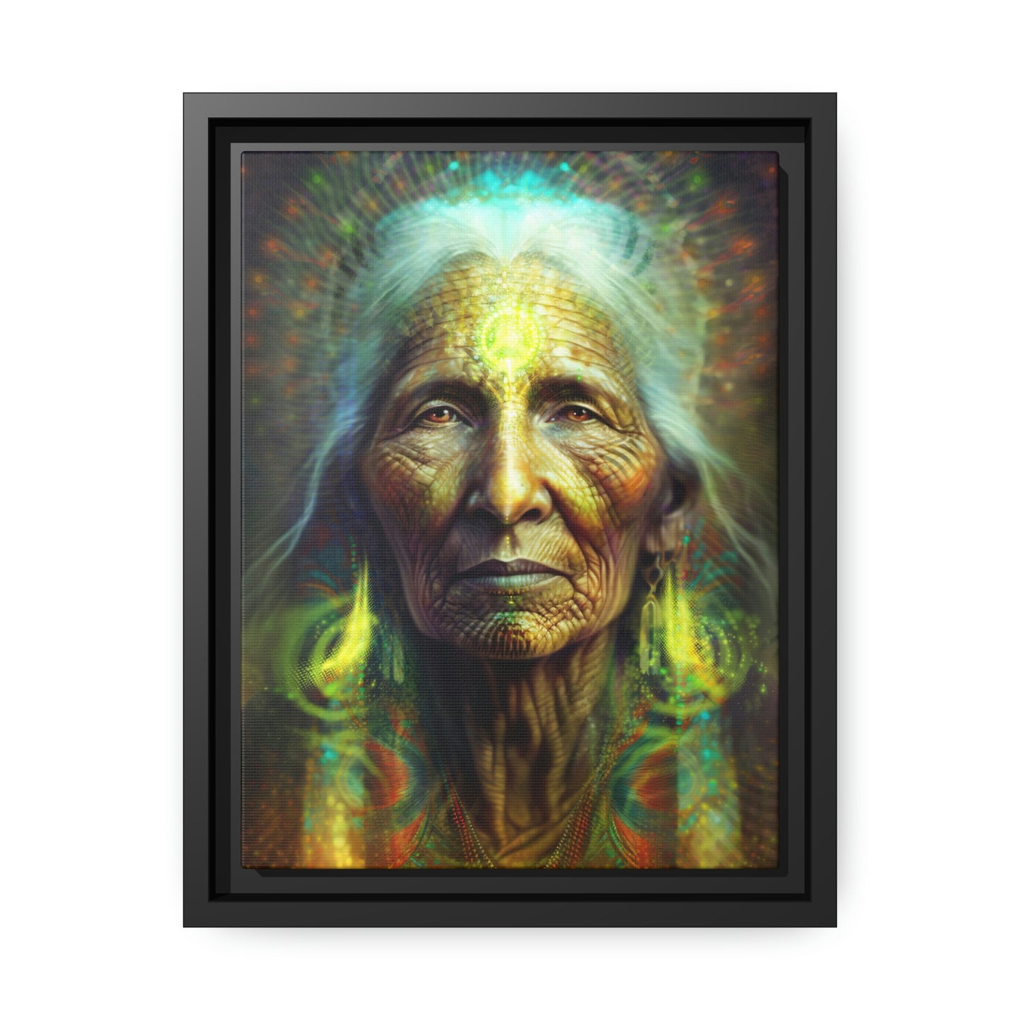 "SACRED WISDOM" Matte Canvas, Black Frame