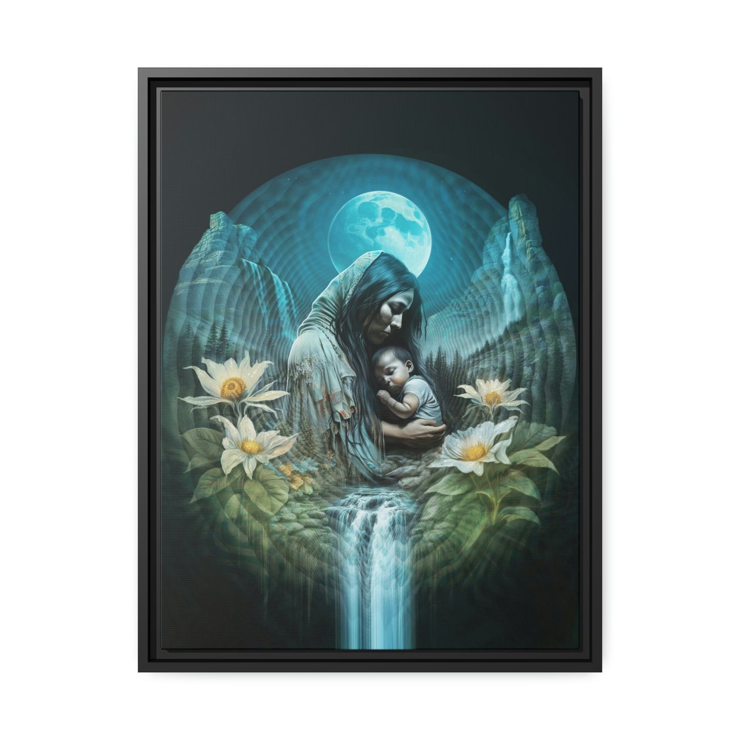 "NATURE NURTURE" Matte Canvas, Black Frame