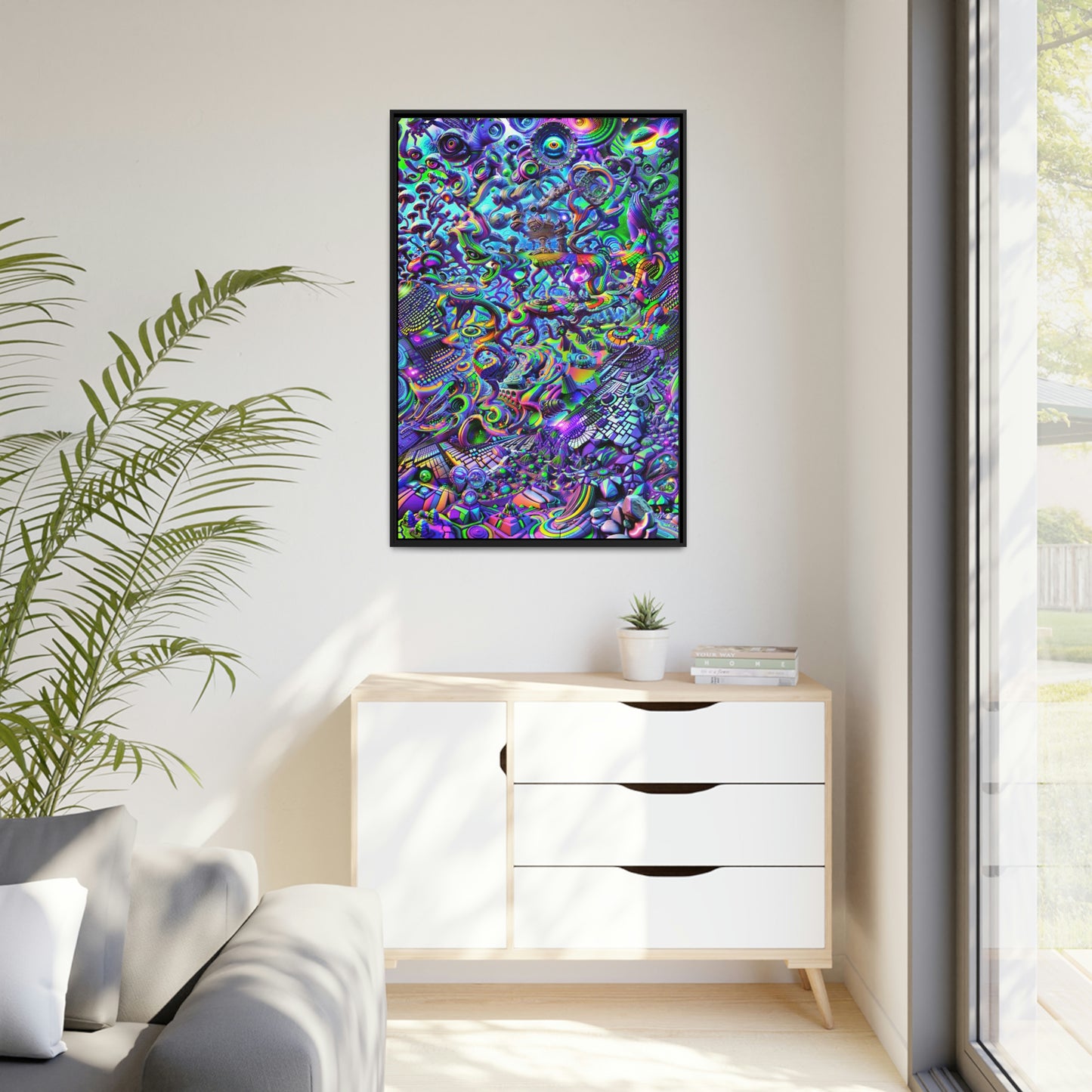 "PSYCHEDELIC WONDERLAND 2.0" Matte Canvas, Black Frame