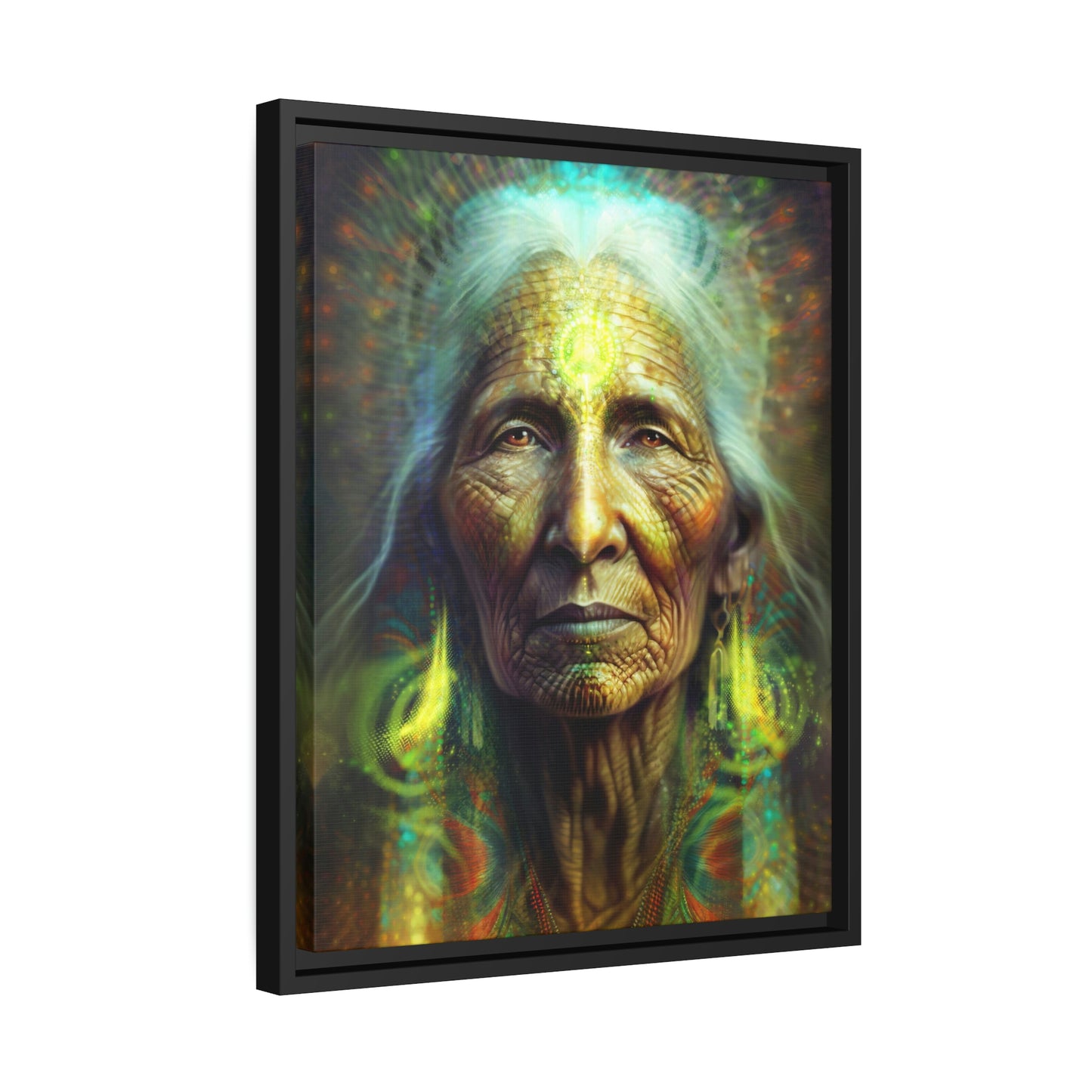 "SACRED WISDOM" Matte Canvas, Black Frame