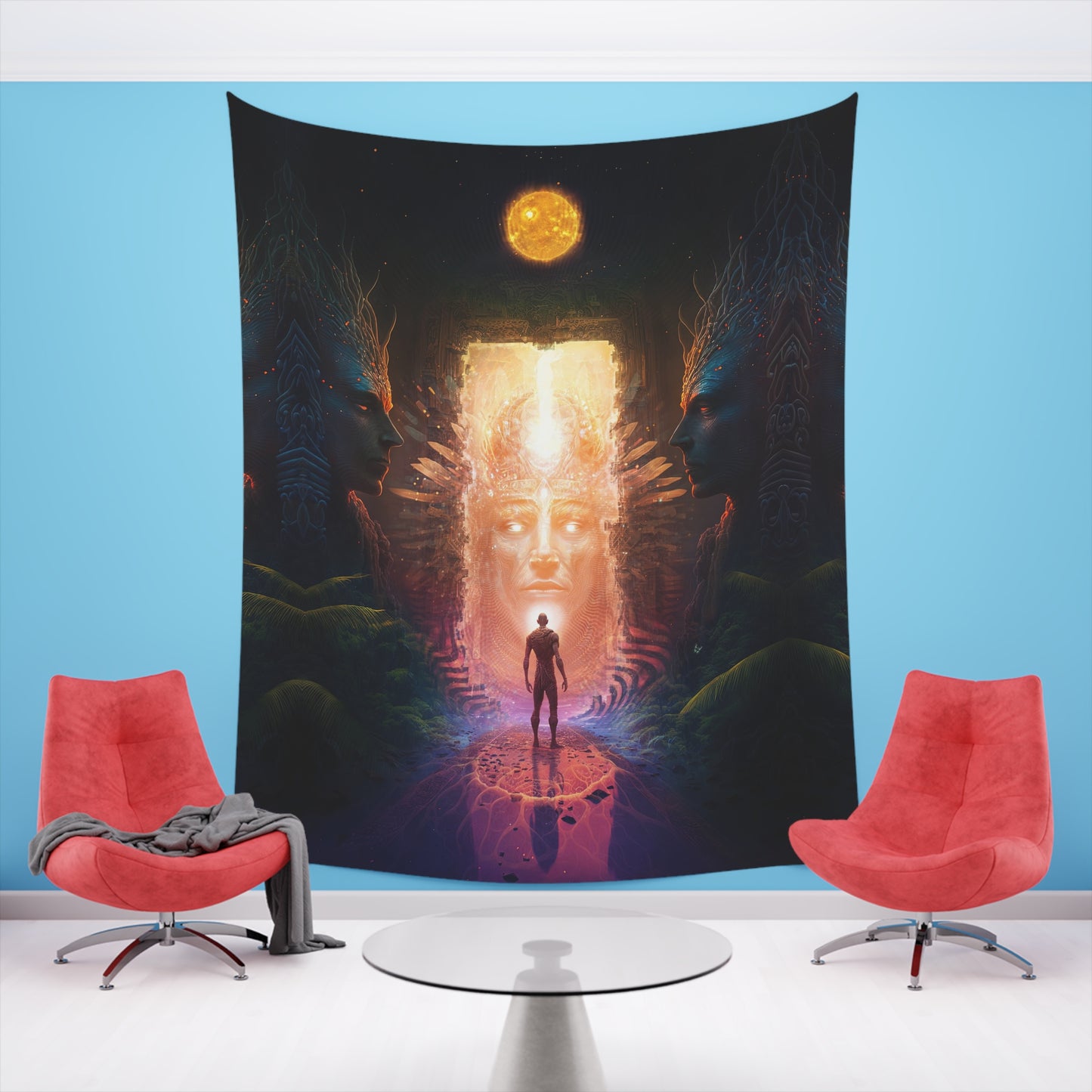 "OPENING" Printed Wall Tapestry