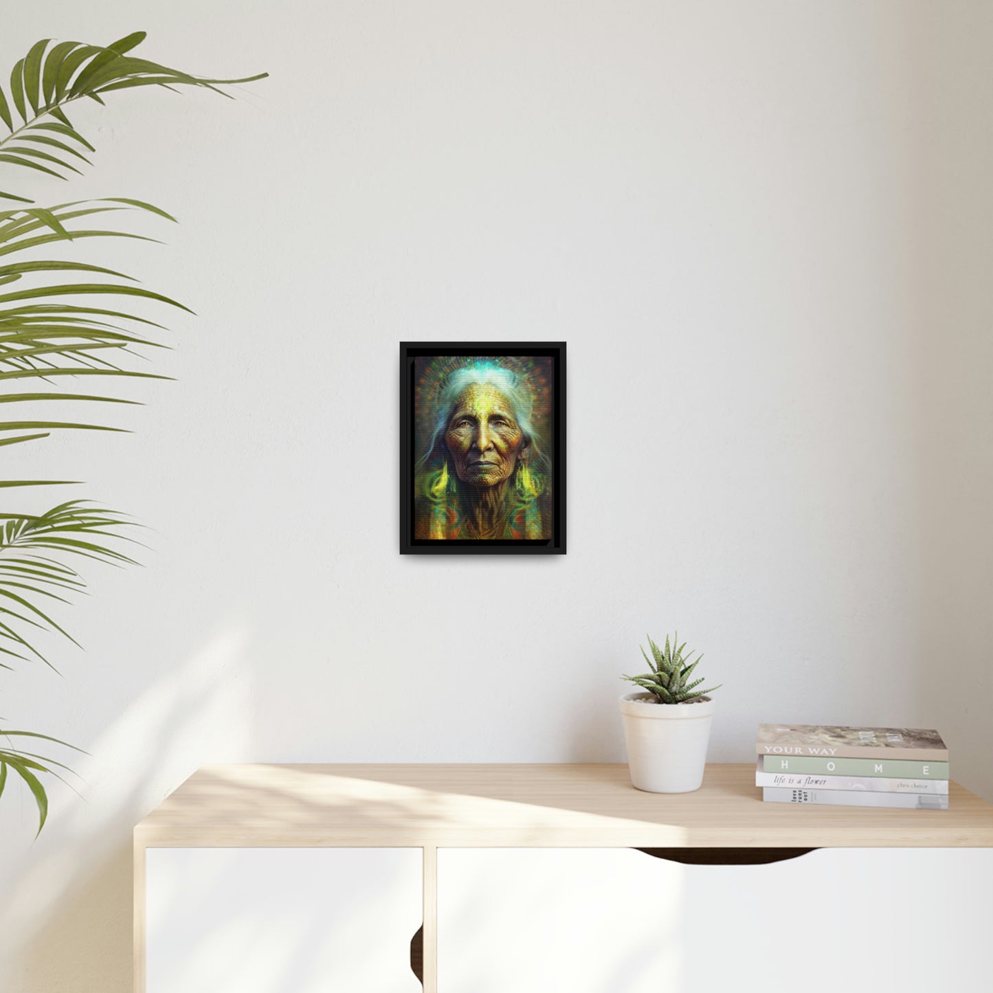 "SACRED WISDOM" Matte Canvas, Black Frame