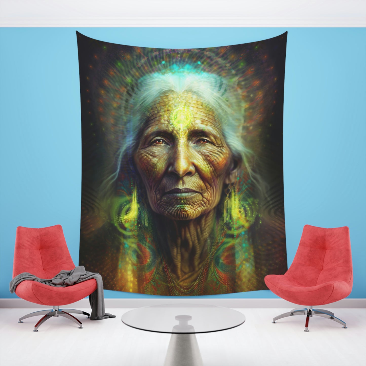 "SACRED WISDOM" Printed Wall Tapestry