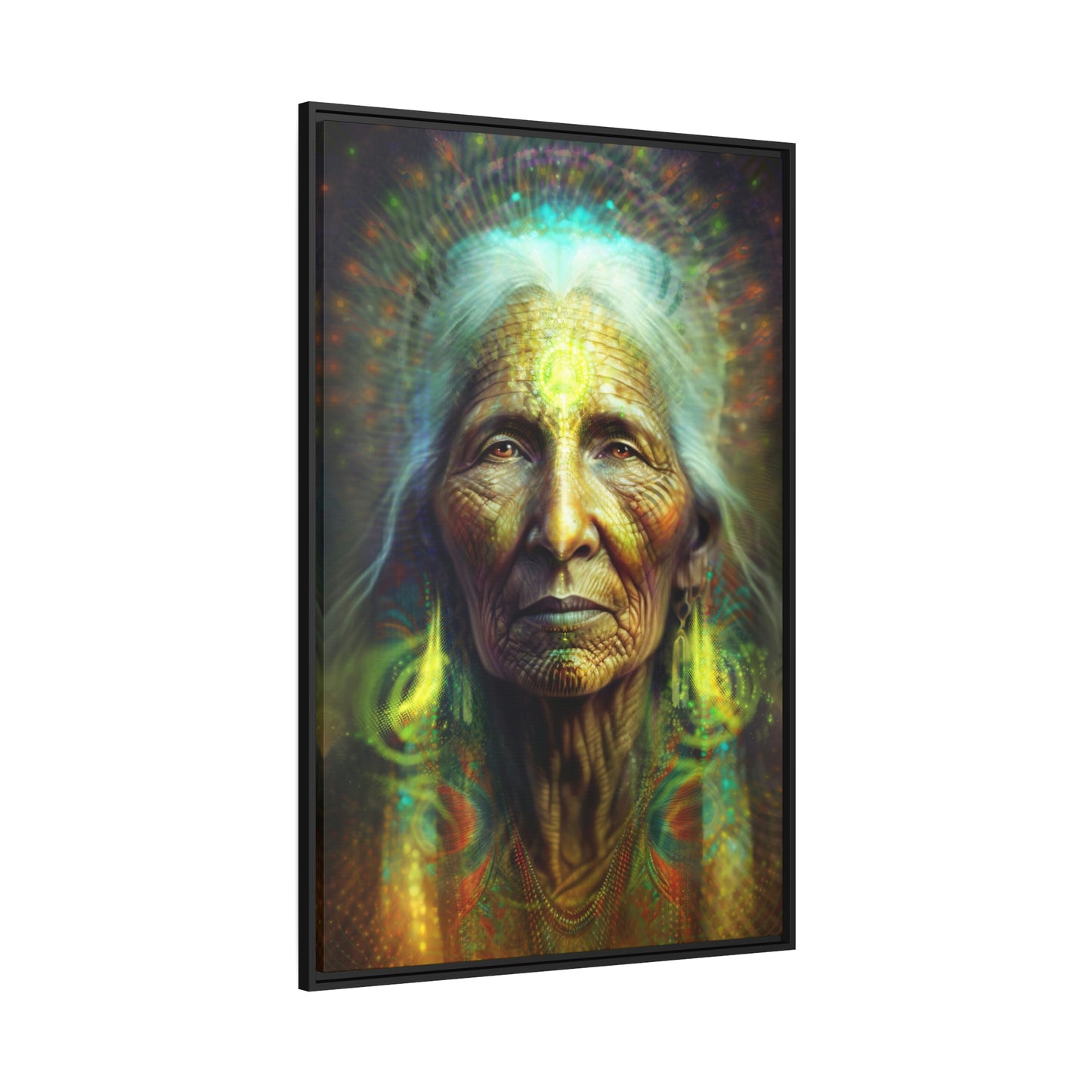 "SACRED WISDOM" Matte Canvas, Black Frame